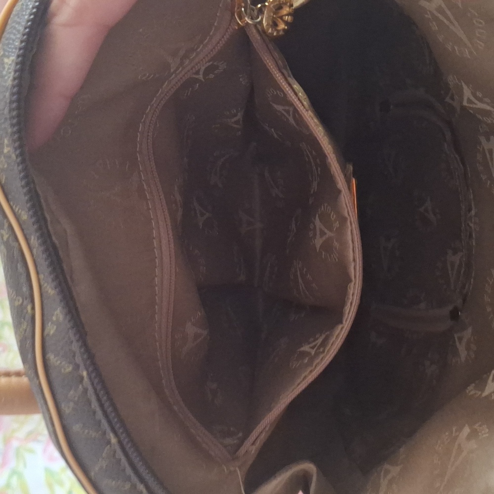La Tour Effiel 80s Vintage Paris Women's Brown Book Bag Backpack - Picture 4 of 11